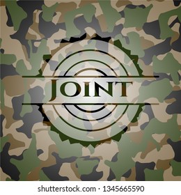 Joint written on a camouflage texture