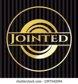 Jointed gold emblem. Vector Illustration. Detailed.