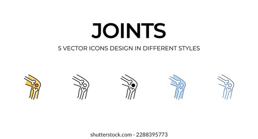 Joints Icon Design in Five style with Editable Stroke. Line, Solid, Flat Line, Duo Tone Color, and Color Gradient Line. Suitable for Web Page, Mobile App, UI, UX and GUI design.
