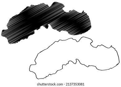 Ilustración vectorial del mapa de la isla Joinville (Antártida), esbozo del mapa Joinville