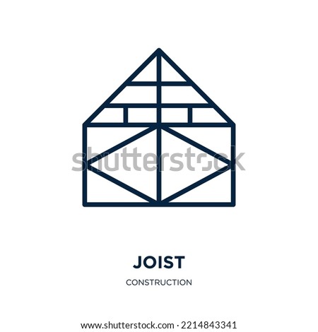 joist icon from construction collection. Thin linear joist, wood, house outline icon isolated on white background. Line vector joist sign, symbol for web and mobile