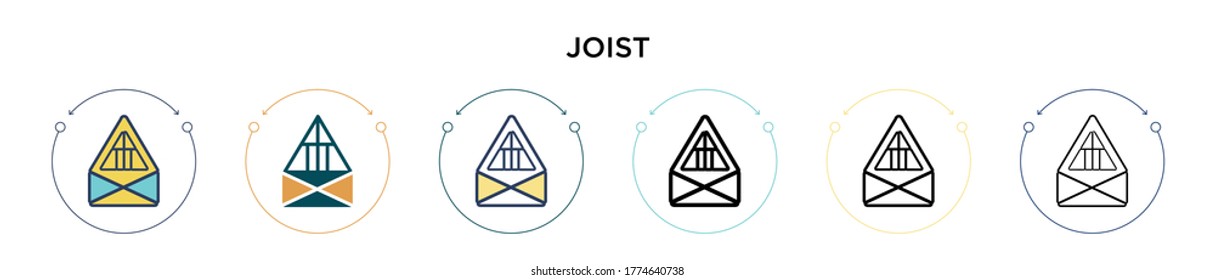 Joist Icon in gefüllt, dünne Linie, Umriss und Strich Stil. Vektorgrafik von zwei farbigen und schwarzen Joist-Vektorgrafiken-Designs kann für mobile, i, web-basierte