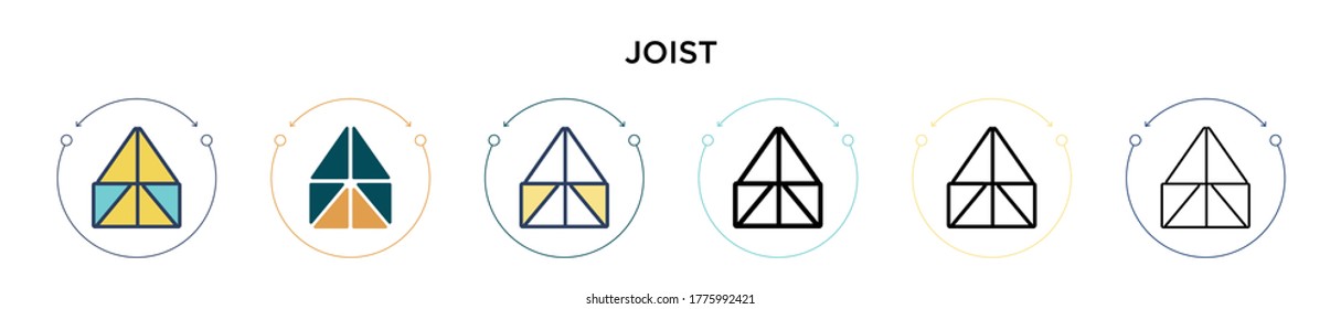 Icono de unión en el estilo relleno, delgado, contorno y trazo. Ilustración vectorial de dos iconos vectoriales de color y negro se puede utilizar para móviles, ui, web
