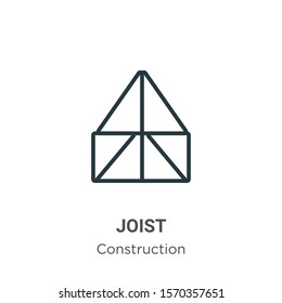 Joist outline vector icon. Thin line black joist icon, flat vector simple element illustration from editable construction concept isolated on white background
