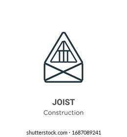 Joist outline vector icon. Thin line black joist icon, flat vector simple element illustration from editable construction concept isolated stroke on white background