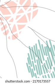 Jojoba Abstract Hand Painted Illustrations for Wall Decoration, Postcard, Social Media Banner, Brochure Cover Design Background. Modern Abstract Painting Artwork. Vector Pattern