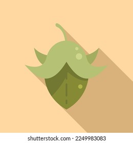 Jojoba aroma icon flat vector. Oil plant. Glass medicine