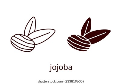 Icono de Jojoba, trazo editable de línea y silueta