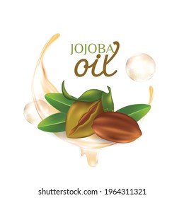 Jojoba natural skin care cosmetic Vector illustration