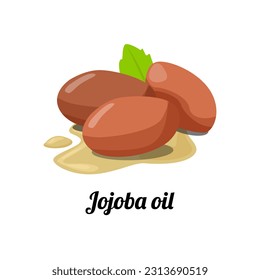 Jojoba oil hair care stronger healthy illustration icon sign design vector