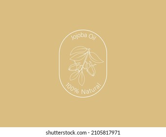 jojoba oil line art label vector illustration 