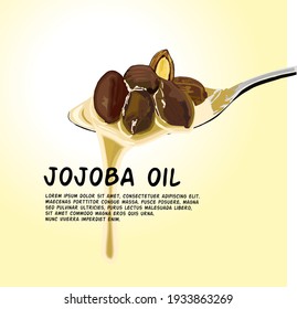 Jojoba oil in a spoon