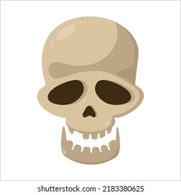 Joke cartoon vector illustration of scull for Halloween, Pirates party