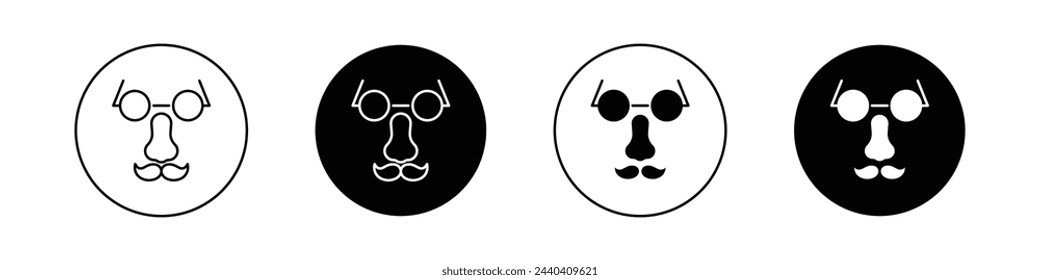 Joke day icon set. april fool jester vector symbol.