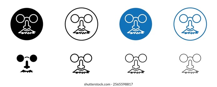 Joke day icons in black and blue colors