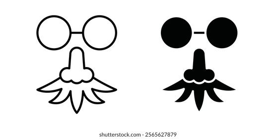 Joke day icons in black and white colors