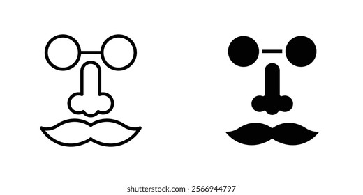 Joke day icons. black and white vector set.