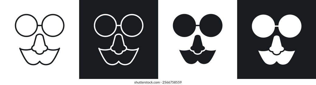 Joke day icons in Thin line black color. flat simple vector symbols illustration.