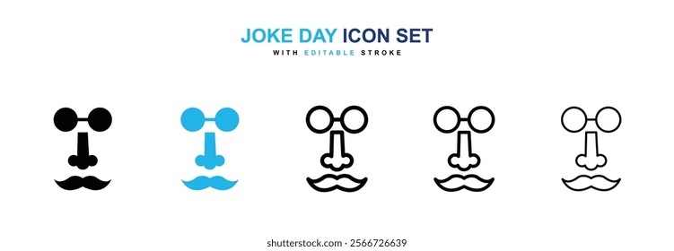 Joke day icons vector collection pack.