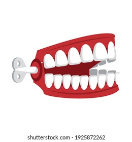 joke denture fools day accessory vector illustration design