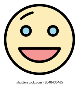 Icono de broma emoji. Color del icono del vector de broma de contorno aislado