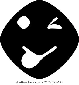 joke emoji vector icon - simple round curve