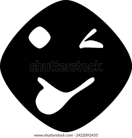 joke emoji vector icon - simple round curve