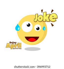 Joke Emoticon for April Fool Day. Vector Illustration. Eps.10