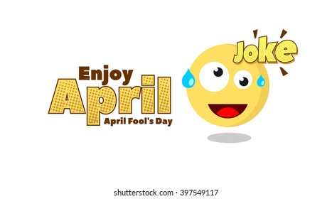 Joke Emoticon for April Fools Day. Banner Template. Vector Illustration. Eps.10