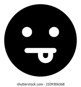 joke emoticon icon with black color