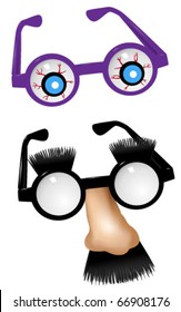 Joke Eye Glasses Vector