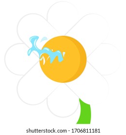 Joke flower with water jet - Vector illustration