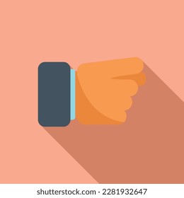 Joke gesture icon flat vector. Arm pose. Up point