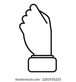 Joke gesture icon outline vector. Arm pose. Up point