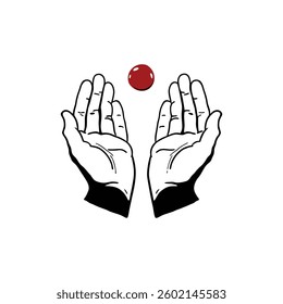 Joke hand buzzer silhouette. April fool. Vector illustration design