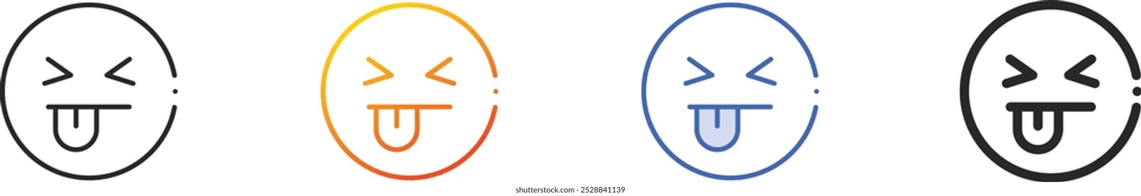 joke icon.Thin Linear, Gradient, Blue Stroke and bold Style Design Isolated On White Background