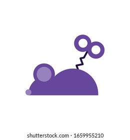 juguete de broma del ratón sobre fondo blanco, icono de estilo plano, ilustración vectorial