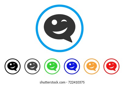 Joke Smiley Message icon. Vector illustration style is a flat iconic joke smiley message symbol with black, grey, green, blue, red, orange color additional versions.