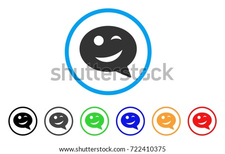 Joke Smiley Message icon. Vector illustration style is a flat iconic joke smiley message symbol with black, grey, green, blue, red, orange color additional versions.