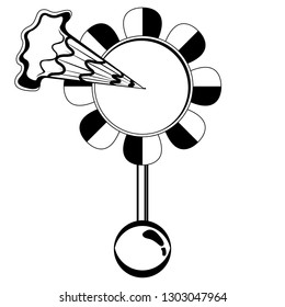 Joke squirt flower silhouette. April fool. Vector illustration design