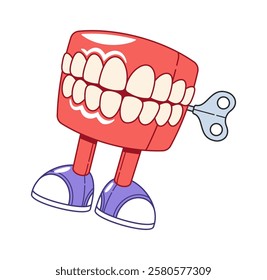 Joke teeth winding jaw toy