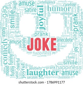 Joke word cloud isolated on a white background