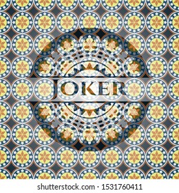 Joker arabesque style emblem. arabic decoration.