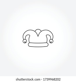 joker cap line icon. joker cap isolated line icon