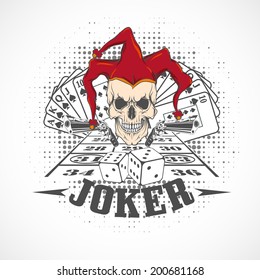 Joker card. Emblem casino.