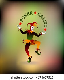 Joker card. Vector background. 