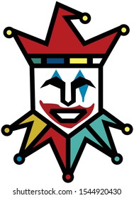 Joker card vector illustration. Full color. Simple drawing. Clean style