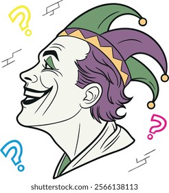 Joker character vector art illustration 