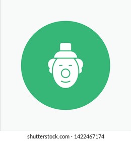 Joker, Clown, Circus white glyph icon