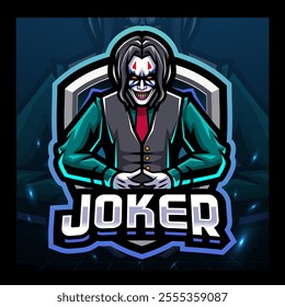 Joker clown mascot esport logo  design